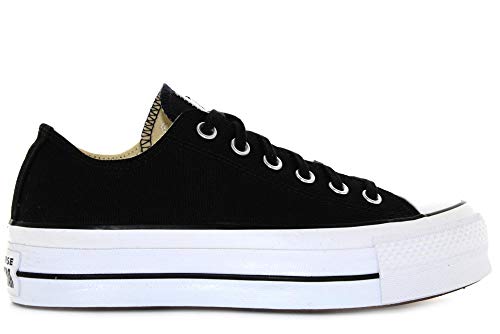 Converse Chuck Taylor CTAS Lift Ox Canvas, Zapatillas Mujer, Negro (Black/White/White 001), 40 EU