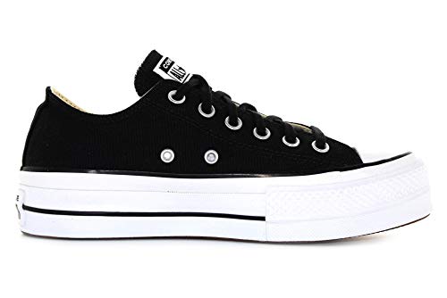 Converse Chuck Taylor CTAS Lift Ox Canvas, Zapatillas Mujer, Negro (Black/White/White 001), 40 EU