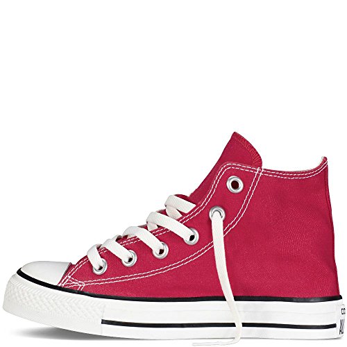 Converse Youths Chuck Taylor All Star Hi Zapatillas de tela, Unisex - Infantil, Rojo, 27