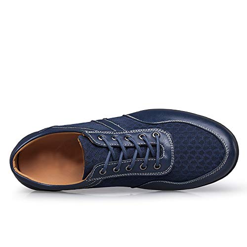 COOJOY Zapatos de Vestir para Hombre Casuales Lace-up Mocasines Plano Mesh Loafers Zapatillas de Conducción