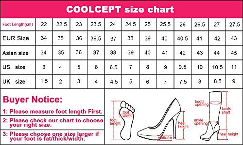 COOLCEPT Mujer Moda Mulas Tacón De Cuña Slides Sandalias Plataforma Verano Zapatos Tacon Alto Sandalias Sin Cordones Black Talla 34 Asian