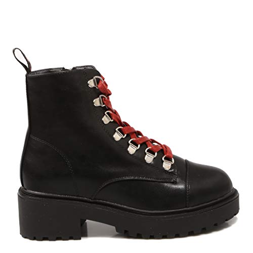 Coolway, COO TESA, Botas Negras con cordón Rojo para Mujer, 37