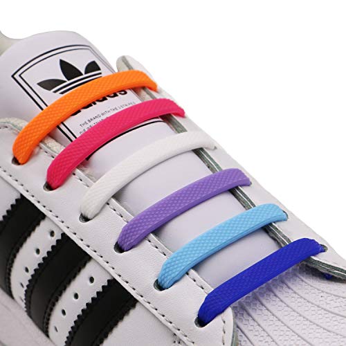 Cordones Sin Cordones,3 Pares Cordones de Silicona Cordones Elásticos para Niños y Adultos Botas de Deporte Zapatos Deportivos Negro Blanco Muticolor