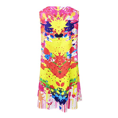 COZOCO Mujer Verano De Playa Vestido De Sin Mangas Mujer Vestidos Playeros Casual De Fiesta para Bodas Talla Grandes Vestidos Playa Vestido Midi（26-Multicolor，EU-42/CN-2XL）