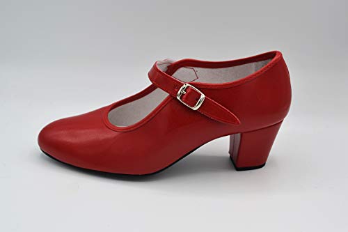 CREACIONES PASOS DE BAILE S.L. - Zapato - Carleti 15 Flamenca Rojo, Talla: 38
