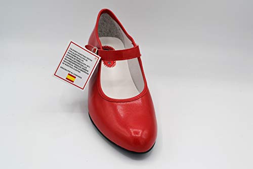 CREACIONES PASOS DE BAILE S.L. - Zapato - Carleti 15 Flamenca Rojo, Talla: 38