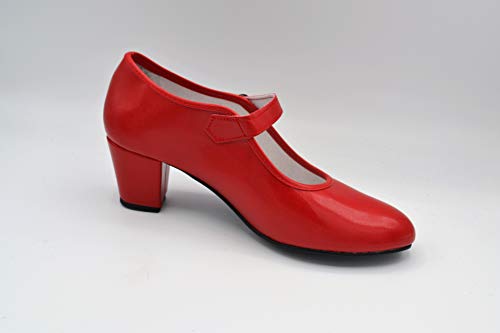 CREACIONES PASOS DE BAILE S.L. - Zapato - Carleti 15 Flamenca Rojo, Talla: 38