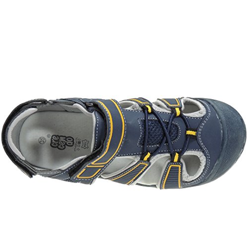 CRECENDO 1161(2) Sandalia Deportiva con Velcro y Puntera Protegida para Niño Marino Talla 34