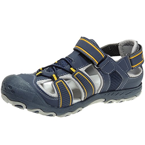 CRECENDO 1161(2) Sandalia Deportiva con Velcro y Puntera Protegida para Niño Marino Talla 34