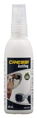 Cressi 60 ml, 4 Unidades Premium-Spray antivaho para máscaras de Buceo y Gafas de natación Unisex para Adultos, Trasparente, 4 Pack