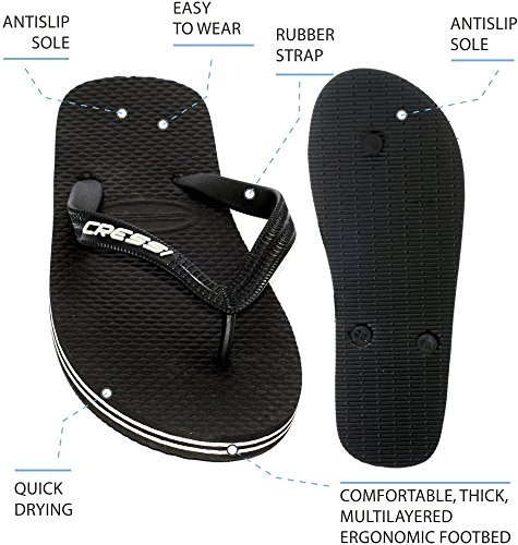 Cressi Beach Flip Flops Chanclas de Playa Unisex para Adultos, Lime/Negro, 43/44