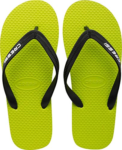 Cressi Beach Flip Flops Chanclas de Playa Unisex para Adultos, Lime/Negro, 43/44