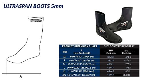 Cressi Ultra Span Boot - Escarpines sin Cremallera en Neopreno Ultra Span 5 mm, L