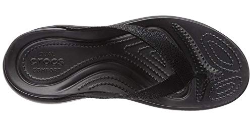 Crocs Capri MetallicTxt Wedge Flip W, Zuecos para Mujer, Negro (Black/Black 060b), 42/43 EU