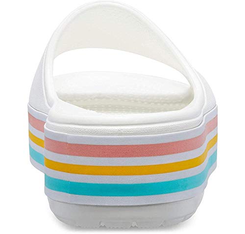 Crocs CB Platform BLD Color Slide U, Zapatos de Playa y Piscina Unisex Adulto, Blanco (White 100b), 41/42 EU