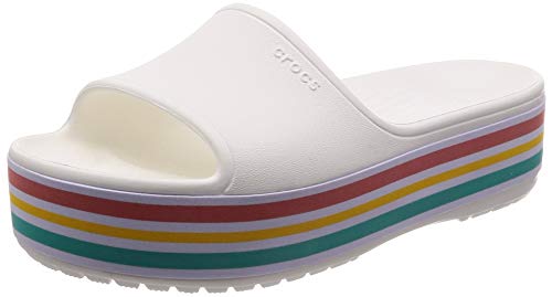 Crocs CB Platform BLD Color Slide U, Zapatos de Playa y Piscina Unisex Adulto, Blanco (White 100b), 41/42 EU