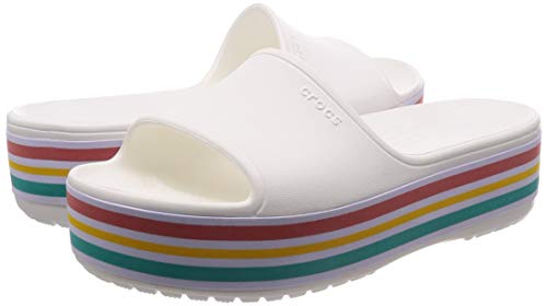 Crocs CB Platform BLD Color Slide U, Zapatos de Playa y Piscina Unisex Adulto, Blanco (White 100b), 41/42 EU