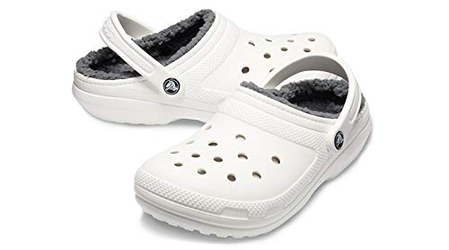 Crocs Classic Lined Clog, Zuecos Unisex, Blanco Gris, 48/49 EU