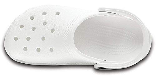 Crocs Classic Zuecos con Correa Trasera Unisex Adulto White 39-40