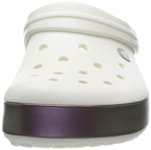 Crocs Crocband Iridescent Band Clog, Obstrucción Unisex Adulto, Blanco, 37 EU-38