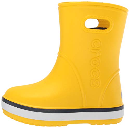 Crocs Crocband Rain Boot Kids, Botas de Agua Unisex Niños, Amarillo (Yellow/Navy 734), 22/23 EU