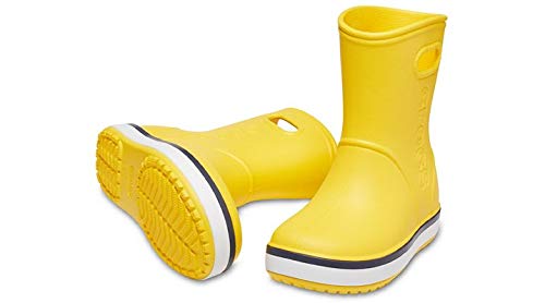 Crocs Crocband Rain Boot Kids, Botas de Agua Unisex Niños, Amarillo (Yellow/Navy 734), 24/25 EU