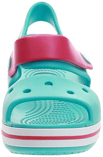 Crocs Crocband Sandal Kids, Sandalias Unisex Niños, Azul (Pool/Candy Pink 4FV), 33/34 EU