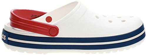 Crocs Crocband U, Zuecos Unisex Adulto, Blanco (White-Blue Jean), 41-42 EU