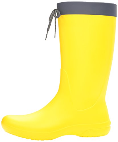 Crocs Freesail Rain Boot Women, Mujer Bota, Amarillo (Lemon), 36-37 EU