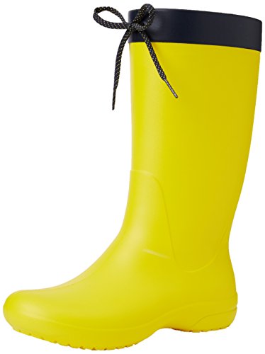 Crocs Freesail Rain Boot Women, Mujer Bota, Amarillo (Lemon), 36-37 EU