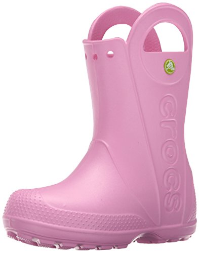 Crocs Handle It Rain Boot K, Botas de Agua Unisex Niños, Rosa (Carnation), 23/24 EU