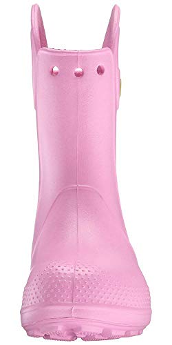 Crocs Handle It Rain Boot K, Botas de Agua Unisex Niños, Rosa (Carnation), 27/28 EU