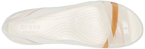 Crocs Isabella Huarache 2 Flat W, Sandalias de Punta Descubierta para Mujer, Beige (Oyster/Oyster 12u), 42/43 EU