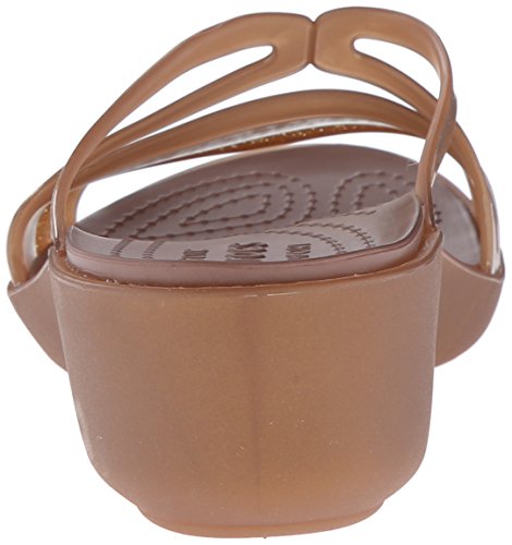 Crocs Isabella Mini Wedge, Mujer Sandalia, Dorado (Bronze), 41-42 EU