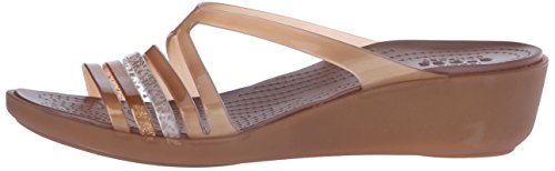 Crocs Isabella Mini Wedge, Mujer Sandalia, Dorado (Bronze), 41-42 EU