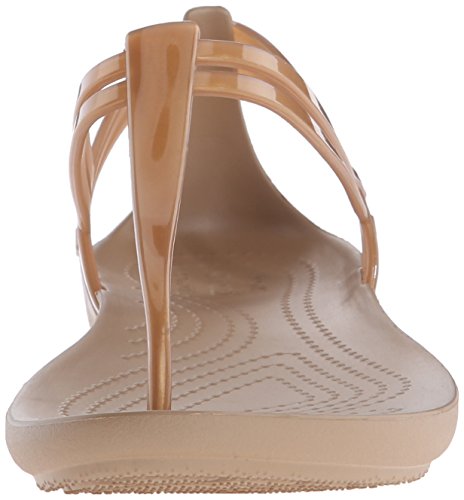 Crocs Isabella T-Strap, Sandalias para Mujer, Dorado (Bronze), 34/35 EU