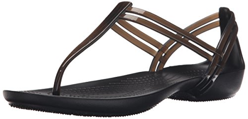 Crocs Isabella T Strap, Sandalias para Mujer, Negro (Black), 37/38 EU