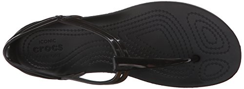 Crocs Isabella T Strap, Sandalias para Mujer, Negro (Black), 37/38 EU