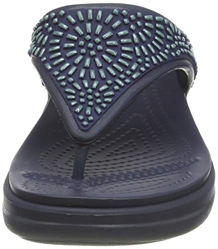 Crocs Monterey Diamante WdgFpW, Chanclas Mujer, Azul, 39 EU