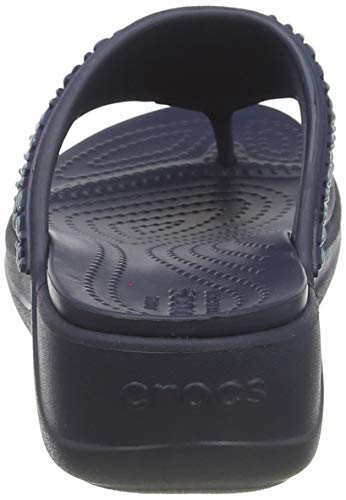 Crocs Monterey Diamante WdgFpW, Chanclas Mujer, Azul, 39 EU