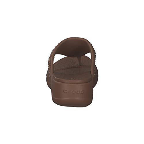 Crocs Monterey Shimmer Wedge Flip, Sandalias con cuña Mujer, Bronze, 42 EU
