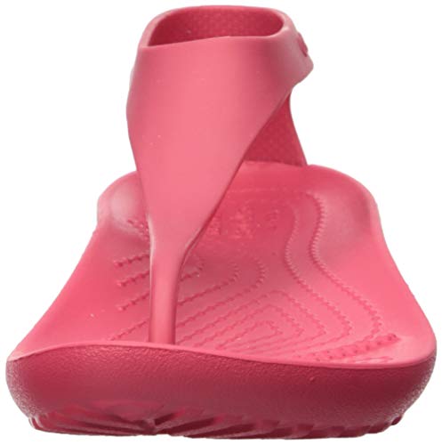 Crocs Serena Flip Women, Sandalias de Punta Descubierta para Mujer, Rojo (Poppy 611), 38/39 EU