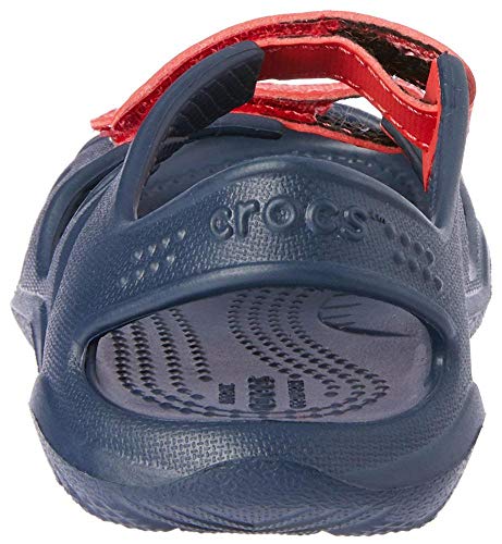 Crocs Swiftwater River Sandal, Sandalias de Punta Descubierta Unisex Niños, Azul (Navy/Flame 4ba), 25/26 EU