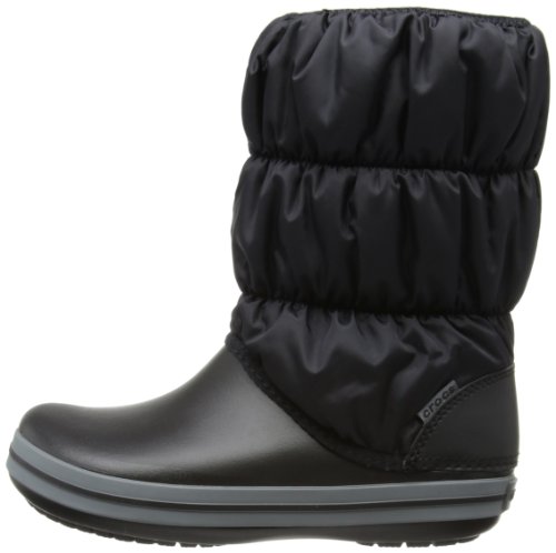 Crocs Winter Puff Boots, Botas de Nieve para Mujer, Negro (Black/Charcoal 070), 38/39 EU