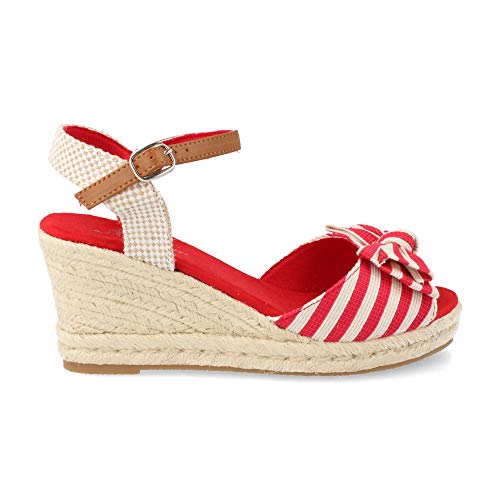 Cuna de Esparto Mujer Clasica con Pajarita Primavera Verano 2019 Talla 39 Rojo