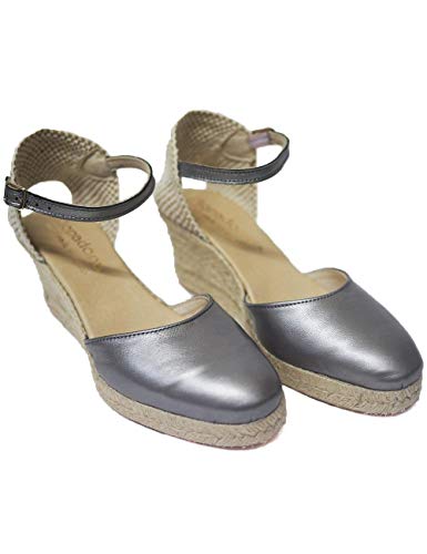 Cuña de Esparto para Chica Mujer Bonadona La Valenciana ECLAT-Boro - Color - Plata, Talla - 36