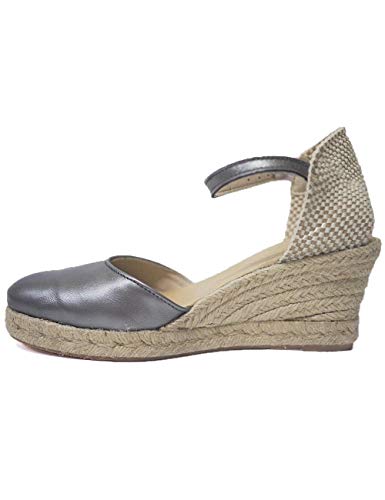 Cuña de Esparto para Chica Mujer Bonadona La Valenciana ECLAT-Boro - Color - Plata, Talla - 41