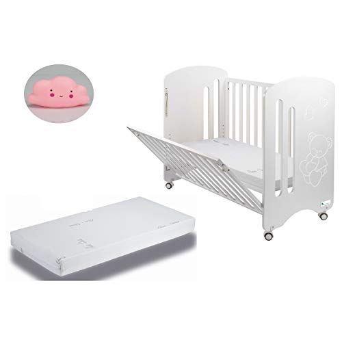 Cuna Lovely Premium con Colchón y REGALO Lámpara Nube Rosa