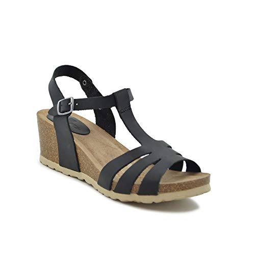 Cuña Media Piel troquelada Azul