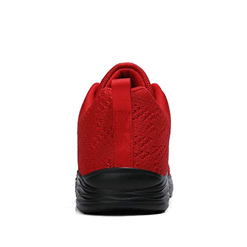 CXWRZB Mujer Gimnasia Ligero Sneakers Zapatillas de Deportivos de Running para Rojo Negro C 38 EU